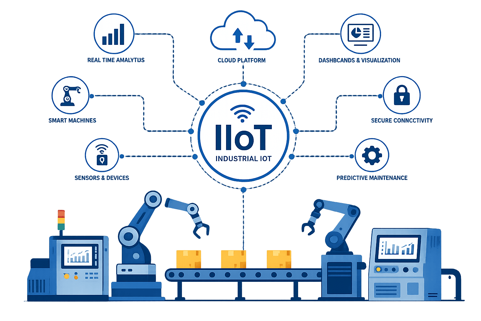 Industrial IoT sensors and connected operations infrastructure